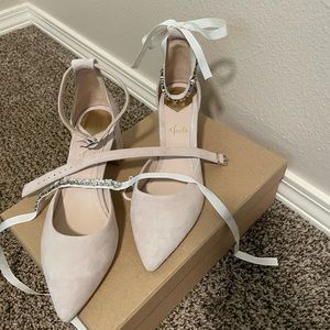 Pinky Suede block heels - JadeBridalShoes